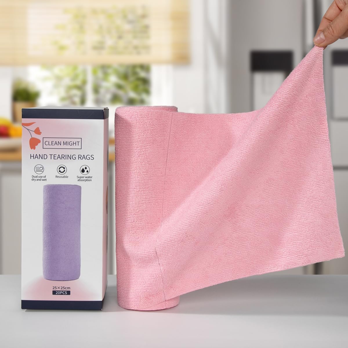 CleanMight™ Microfiber Cleaning Cloth Roll